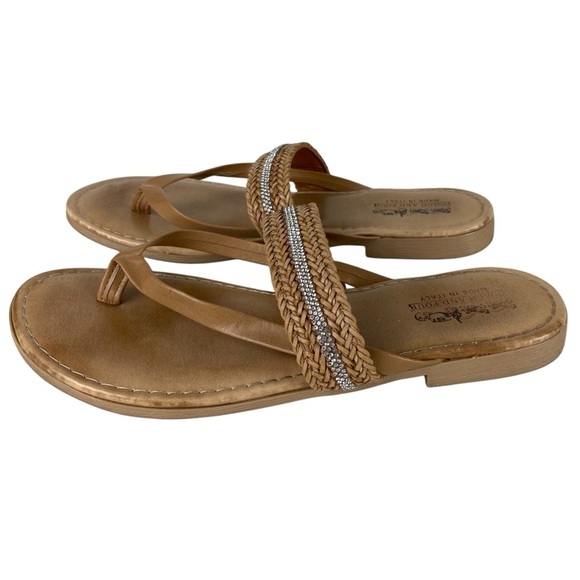 Coach and Four Sandals Slip On Tan Made in Italy Women’s Size 7 - Picture 7 of 12